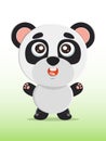 Vector illustration of a cute cartoon little panda. Nice, funny, joyful panda for kindergarten, babies, books, cartoons.